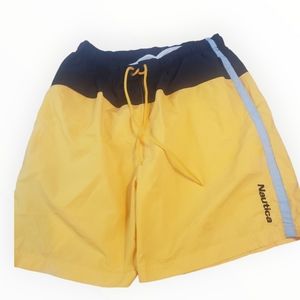 Nautica Swim Trunks Navy Blue Gold Size large nautica trunks mesh lining